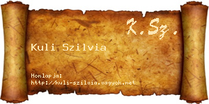 Kuli Szilvia névjegykártya
