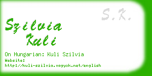 szilvia kuli business card